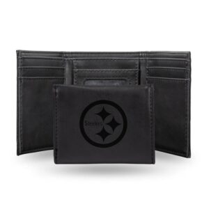 Pittsburgh Steelers Wallet Trifold Laser Engraved Black