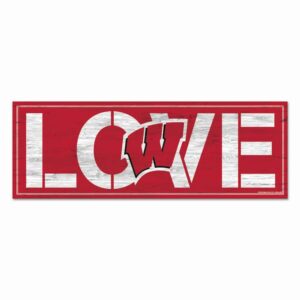 Wisconsin Badgers Sign 8x23 Wood Love