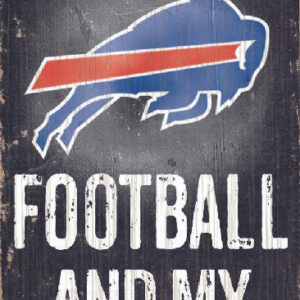 Buffalo Bills Wood Sign - Football and Dog 6"x12"