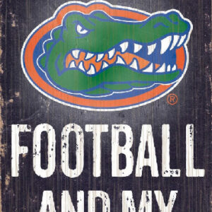 Florida Gators Wood Sign - Football and Dog 6"x12"