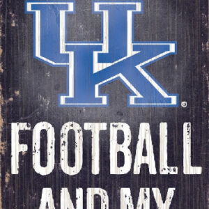 Kentucky Wildcats Wood Sign - Football and Dog 6"x12"