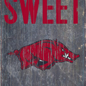 Arkansas Razorbacks Wood Sign - Home Sweet Home 6"x12"