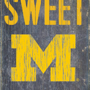 Michigan Wolverines Wood Sign - Home Sweet Home 6"x12"