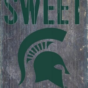 Michigan State Spartans Wood Sign - Home Sweet Home 6"x12"