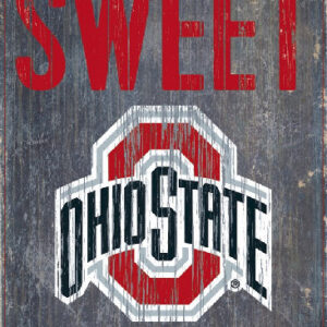 Ohio State Buckeyes Wood Sign - Home Sweet Home 6"x12"