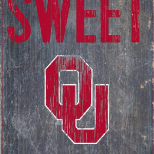 Oklahoma Sooners Wood Sign - Home Sweet Home 6"x12"