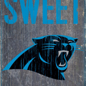 Carolina Panthers Wood Sign - Home Sweet Home 6"x12"