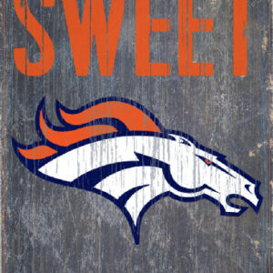 Denver Broncos Wood Sign - Home Sweet Home 6"x12"