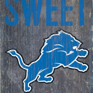 Detroit Lions Wood Sign - Home Sweet Home 6"x12"