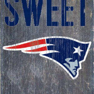 New England Patriots Wood Sign - Home Sweet Home 6"x12"