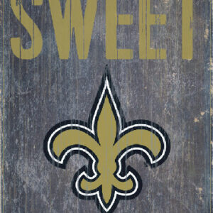 New Orleans Saints Wood Sign - Home Sweet Home 6"x12"