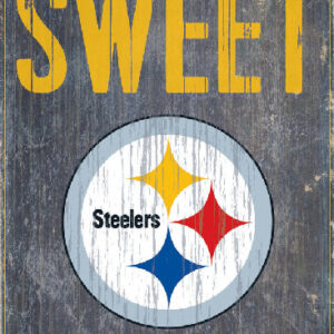 Pittsburgh Steelers Wood Sign - Home Sweet Home 6"x12"