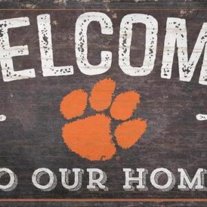 Clemson Tigers Sign Wood 6x12 Welcome To Our Home Design