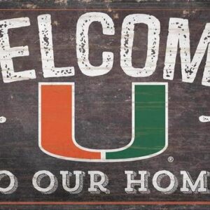 Miami Hurricanes Sign Wood 6x12 Welcome To Our Home Design