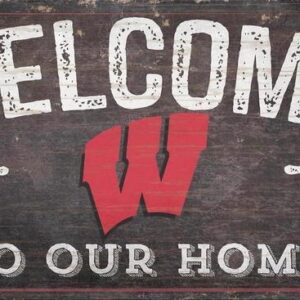 Wisconsin Badgers Sign Wood 6x12 Welcome To Our Home Design