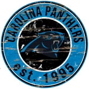 Carolina Panthers Wood Sign - 24" Round