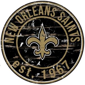 New Orleans Saints Wood Sign - 24" Round