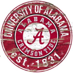 Alabama Crimson Tide Wood Sign - 24" Round