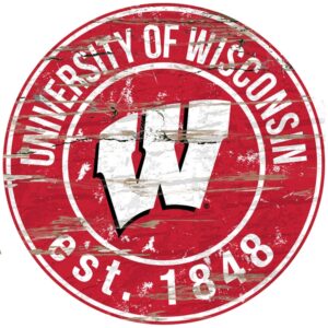 Wisconsin Badgers Wood Sign - 24" Round