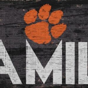 Clemson Tigers Sign Wood 12x6 Family Design