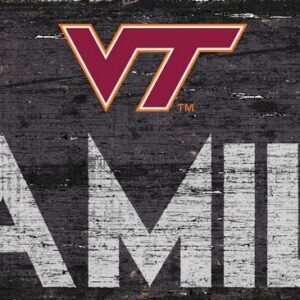 Virginia Tech Hokies Sign Wood 12x6 Family Design