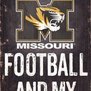 Missouri Tigers Wood Sign - Football and Dog 6x12