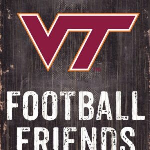 Virginia Tech Hokies Sign Wood 6x12 Football Friends and Family Design Black