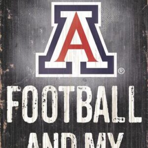 Arizona Wildcats Wood Sign - Football and Dog 6x12