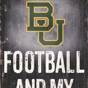 Baylor Bears Wood Sign - Football and Dog 6x12
