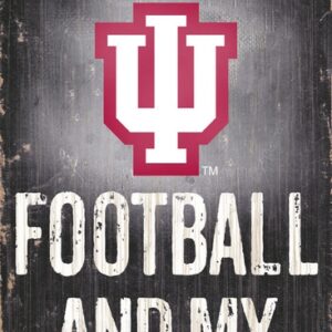 Indiana Hoosiers Wood Sign - Football and Dog 6x12