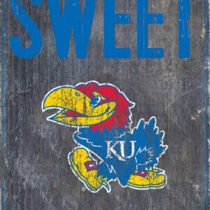 Kansas Jayhawks Wood Sign - Home Sweet Home 6x12