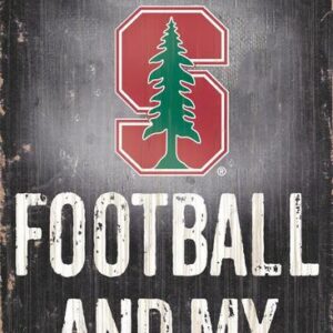 Stanford Cardinal Wood Sign - Football and Dog 6x12