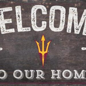 Arizona State Sun Devils Sign Wood 6x12 Welcome To Our Home Design