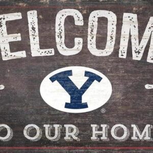 BYU Cougars Sign Wood 6x12 Welcome To Our Home Design