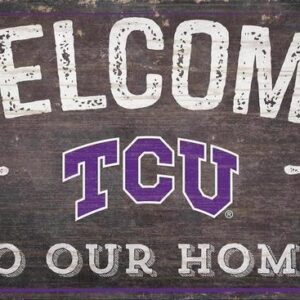 TCU Horned Frogs Sign Wood 6x12 Welcome To Our Home Design
