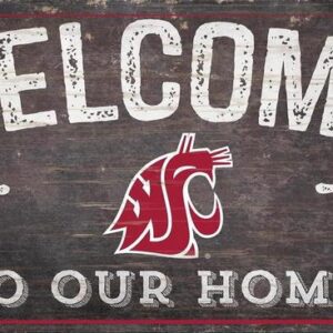 Washington State Cougars Sign Wood 6x12 Welcome To Our Home Design