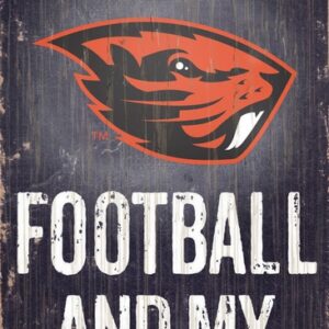 Oregon State Beavers Sign Wood 6x12 Football and Dog Design