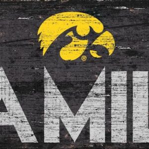 Iowa Hawkeyes Sign Wood 12x6 Family Design