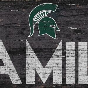 Michigan State Spartans Sign Wood 12x6 Family Design