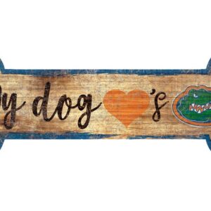 Florida Gators Sign Wood 6x12 Dog Bone Shape