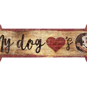 Florida State Seminoles Sign Wood 6x12 Dog Bone Shape