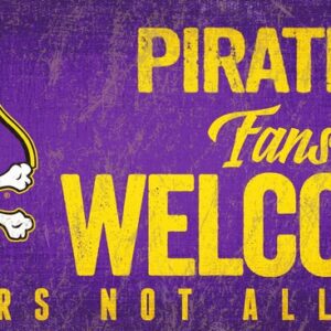 East Carolina Pirates Wood Sign Fans Welcome 12x6