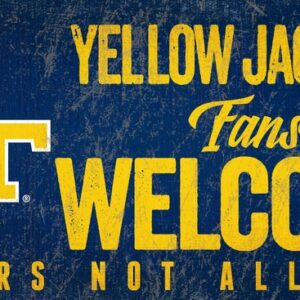 Georgia Tech Yellow Jackets Wood Sign Fans Welcome 12x6