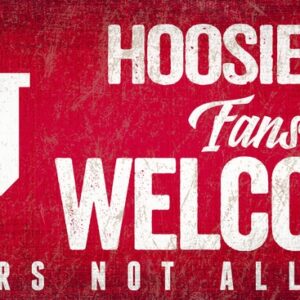 Indiana Hoosiers Wood Sign Fans Welcome 12x6