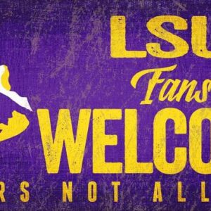LSU Tigers Sign Wood 12x6 Fans Welcome Design