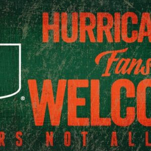 Miami Hurricanes Wood Sign Fans Welcome 12x6
