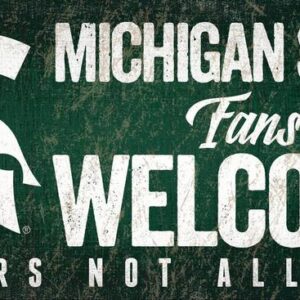 Michigan State Spartans Wood Sign Fans Welcome 12x6