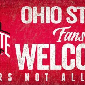 Ohio State Buckeyes Wood Sign Fans Welcome 12x6