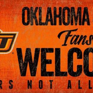 Oklahoma State Cowboys Wood Sign Fans Welcome 12x6