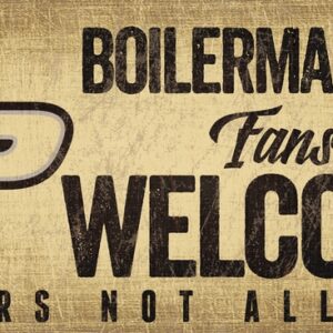 Purdue Boilermakers Wood Sign Fans Welcome 12x6